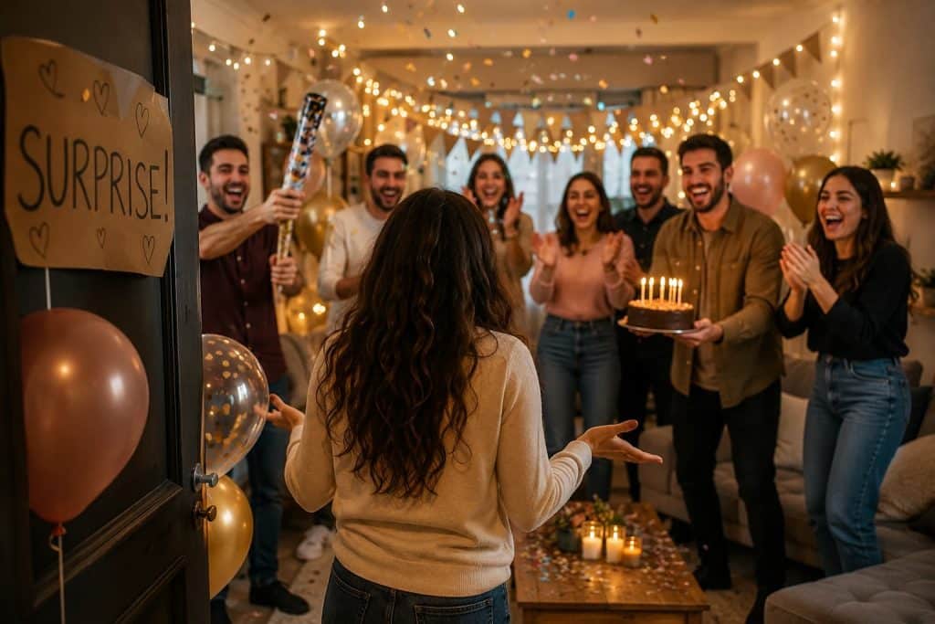 רעיונות למסיבות הפתעה בבית, במסעדה, בטבע או בקונספט אישי, עם טיפים לתכנון, שמירת הסוד ויצירת אירוע מרגש ובלתי נשכח