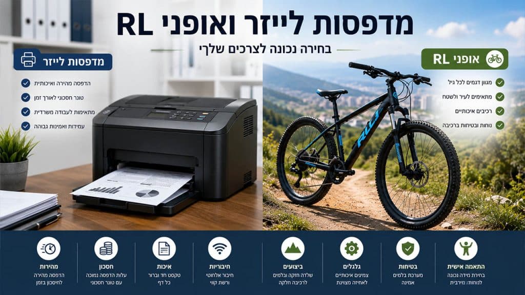 אופניים RL ומדפסות לייזר